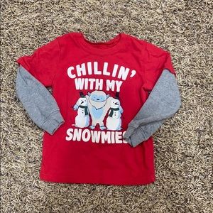 Boys Yeti and Snowmen Long Sleeved T shirt ⛄️❤️